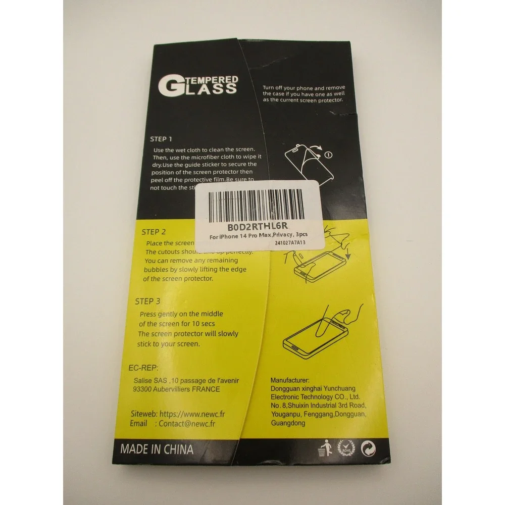 NEW'C 3-Pack Privacy Screen Protector for iPhone‎ 14 Pro Max 9H Tempered Glass